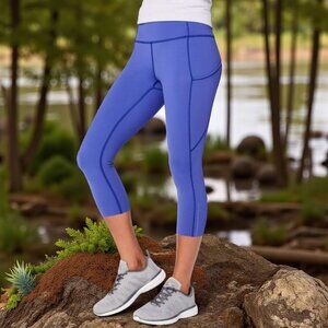 LULULEMON Fast & Free Crop II *Nulux 19" in Moroccan Blue 4